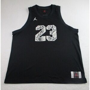 Jordan Shirt Mens 2XL Black 23 Mesh Basketball Tank Top NBA Jumpman Snake‎ Print